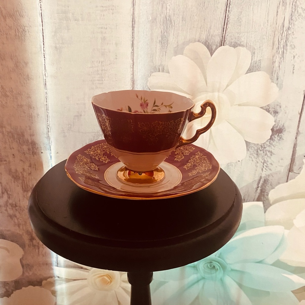 Adderley Bone China England Vintage Tea Cup and Saucer.